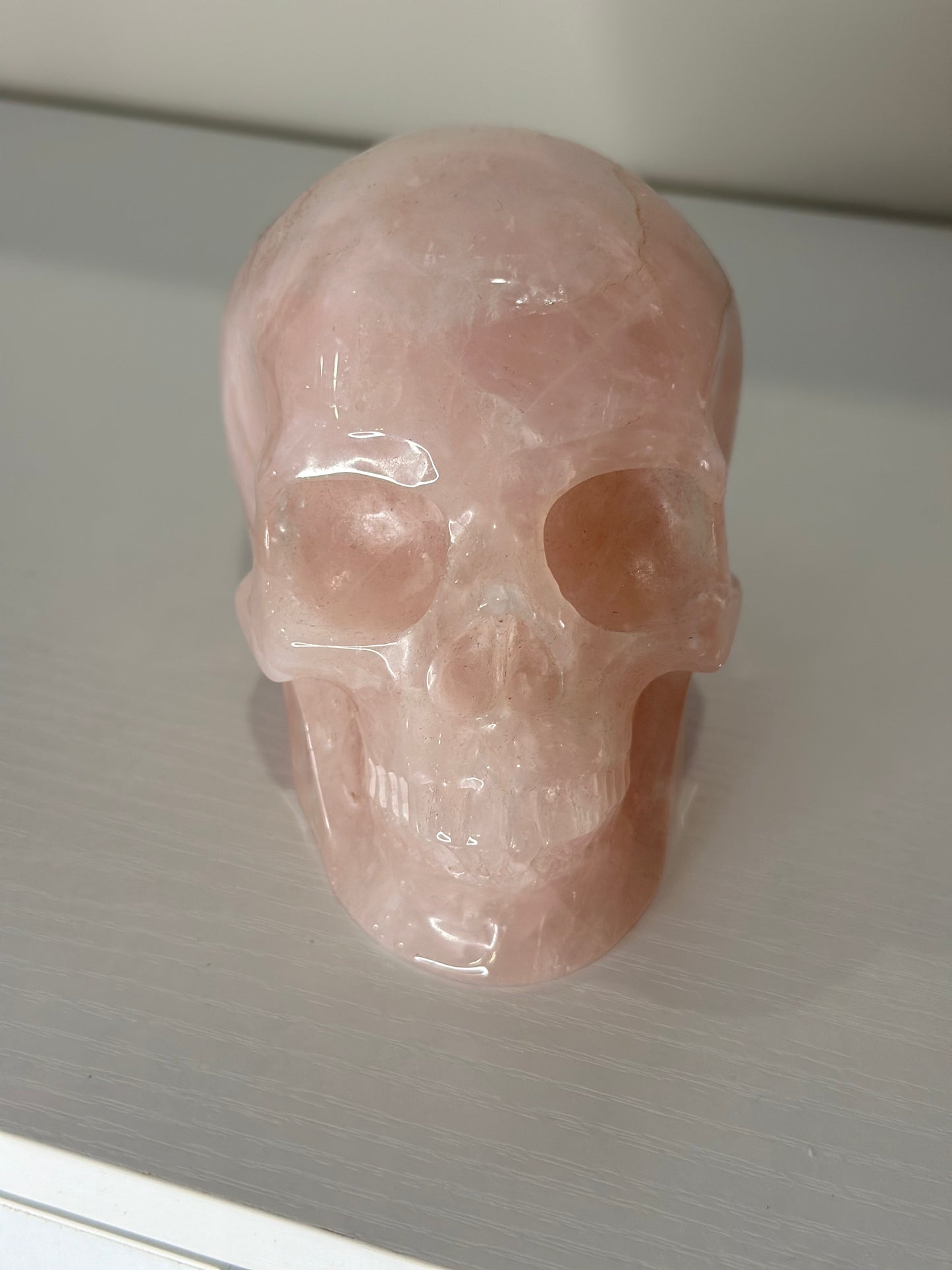 5 Inch Natural Rose Quartz Crystal Skull