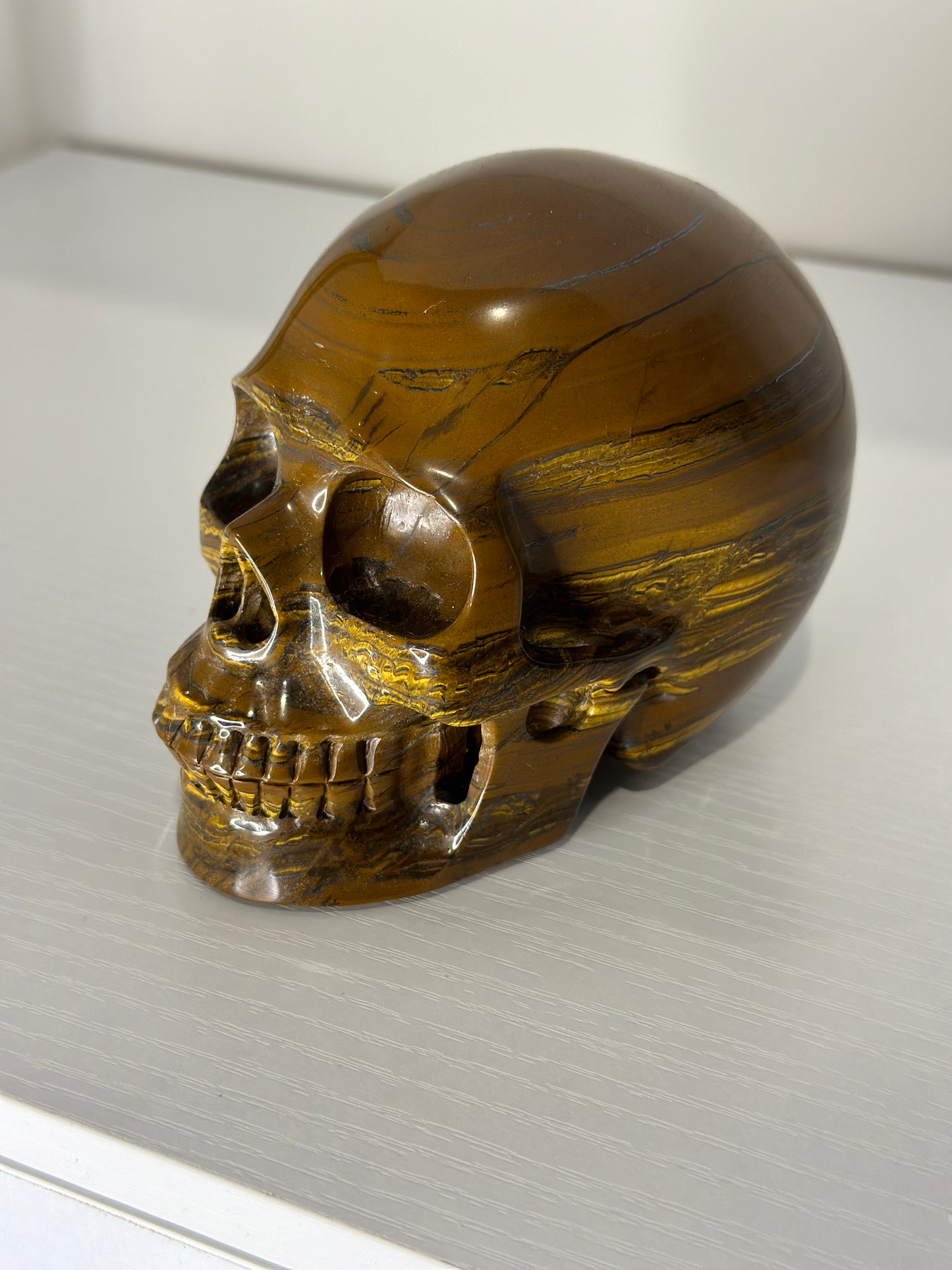 5 Inch Tiger Eye Crystal Skull
