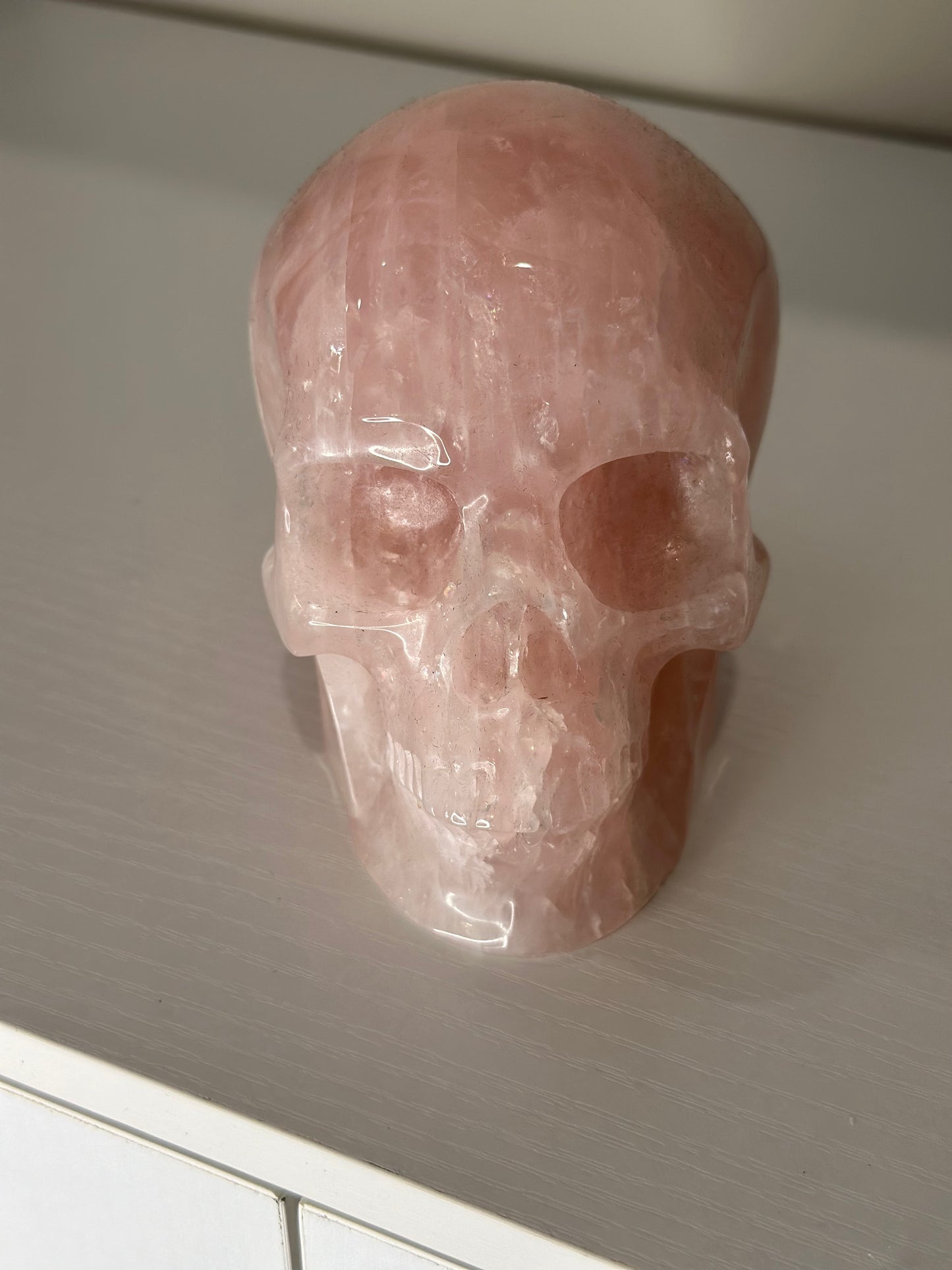 5 Inch Rose Quartz Crystal Skull