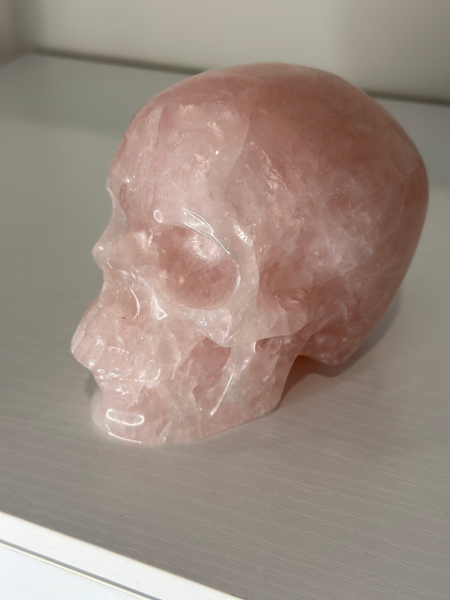 5 Inch Rose Quartz Crystal Skull