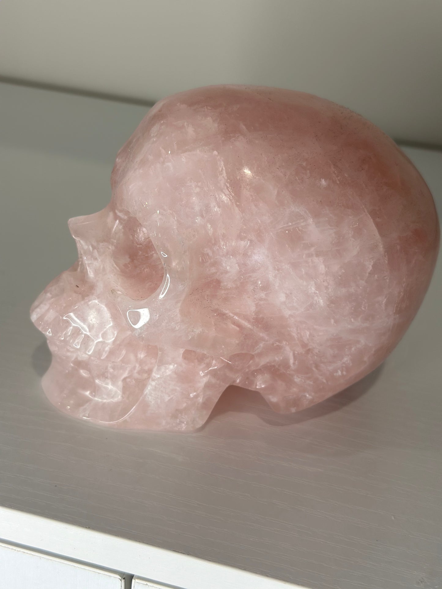 5 Inch Rose Quartz Crystal Skull