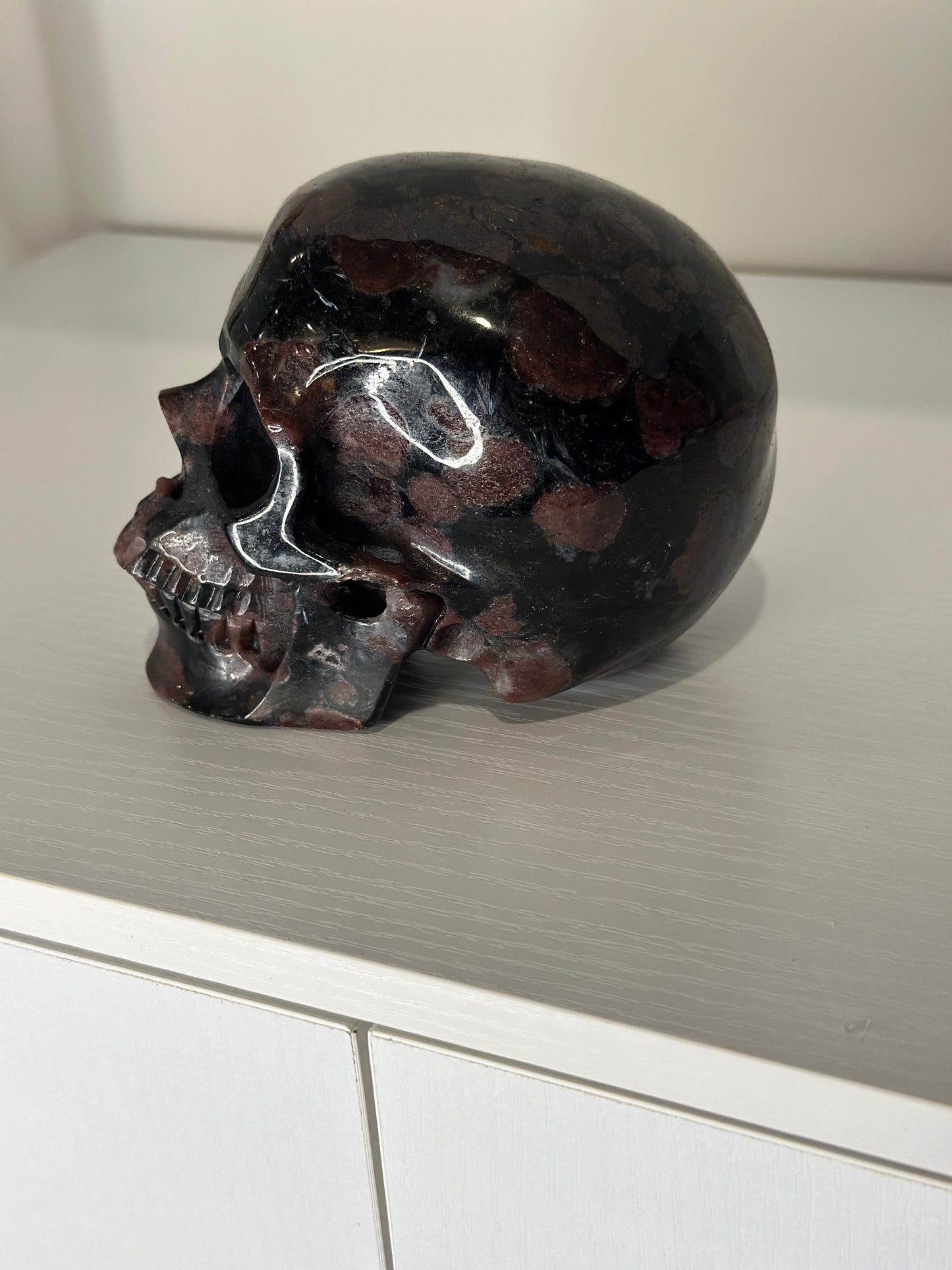 5 Inch Firework Garnet Crystal Skull