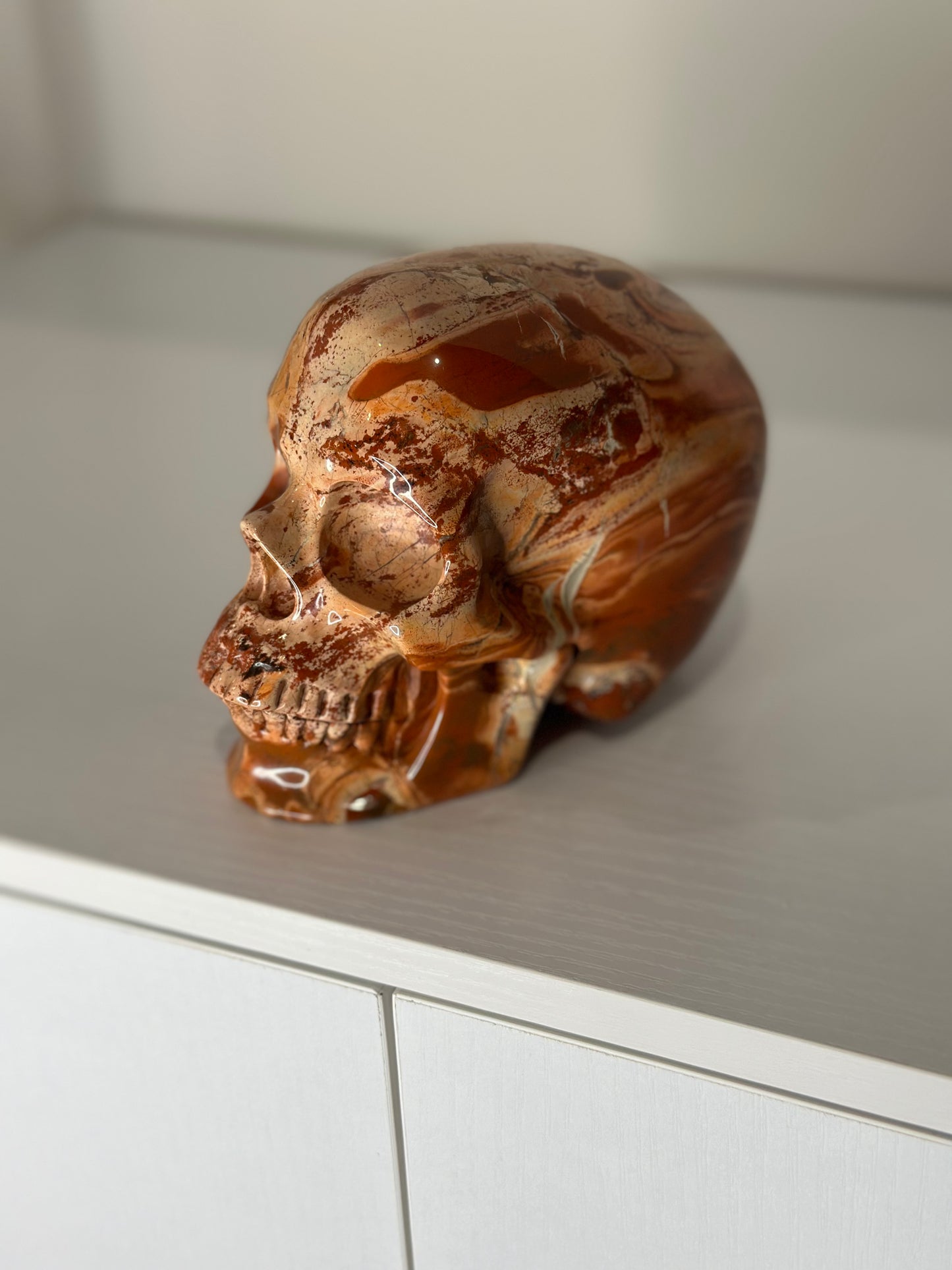5 Inch Red Jasper Crystal Skull