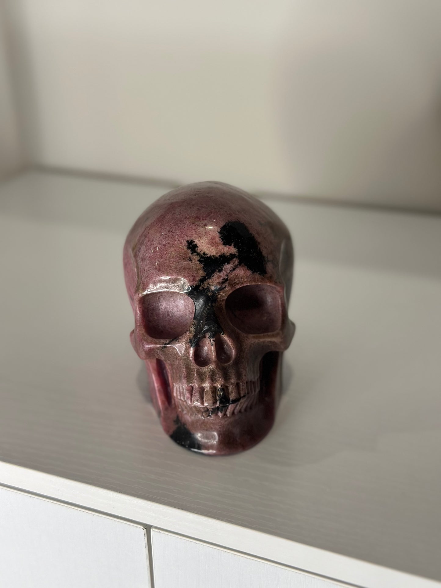 5 Inch Rhodonite Crystal Skull