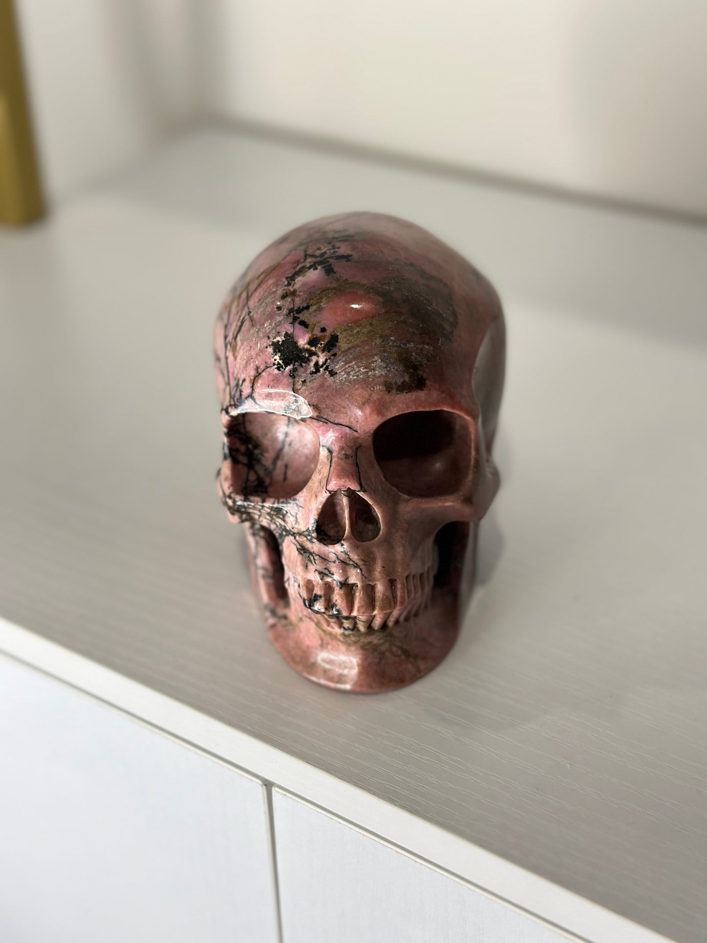 5 Inch Rhodonite Crystal Skull