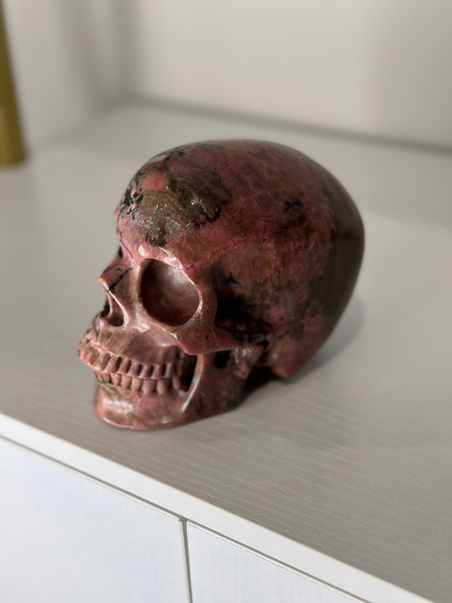 5 Inch Rhodonite Crystal Skull