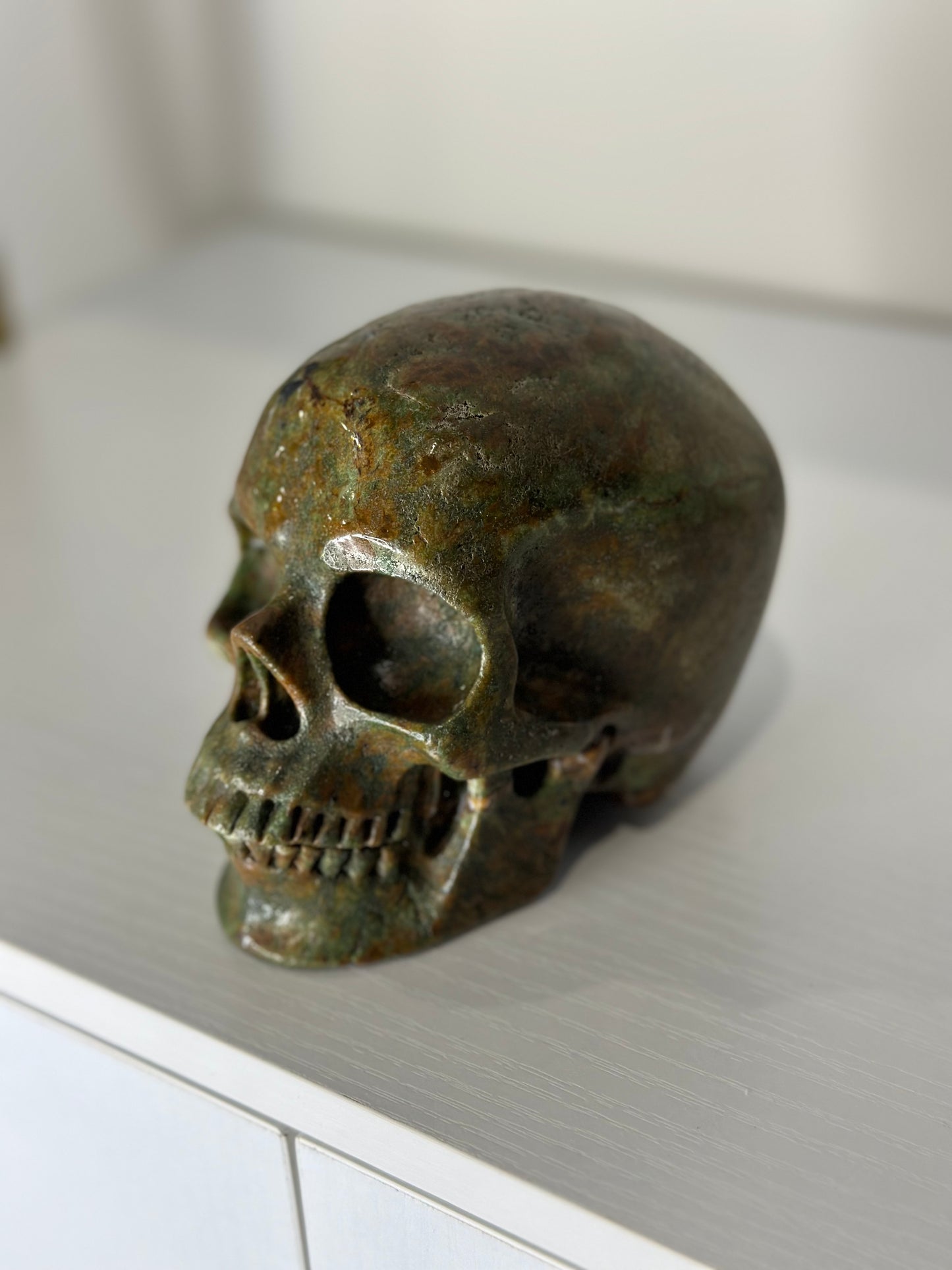 5 Inch Green Opal Crystal Skull