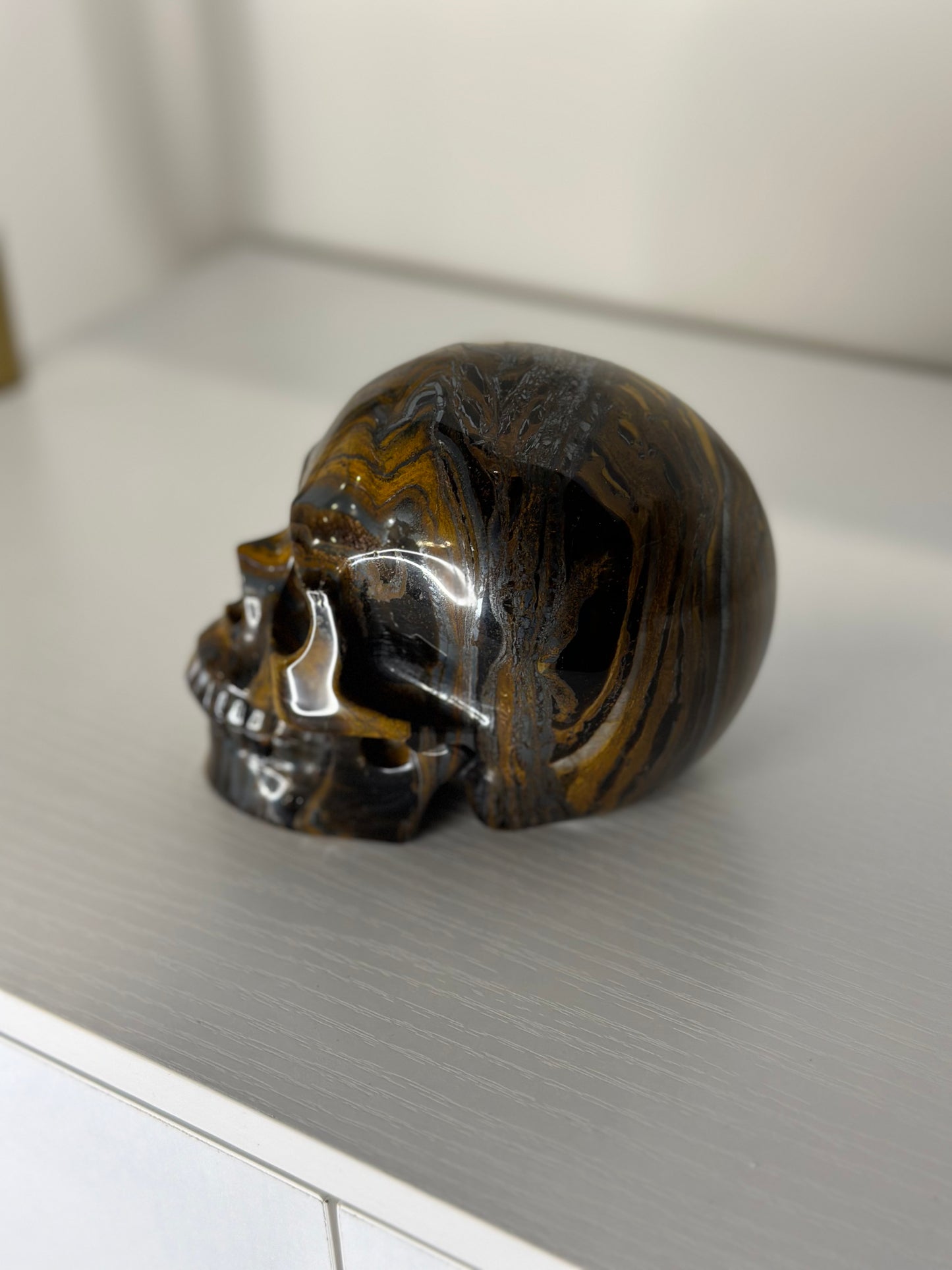 5 Inch Tiger's Eye Crystal Skull