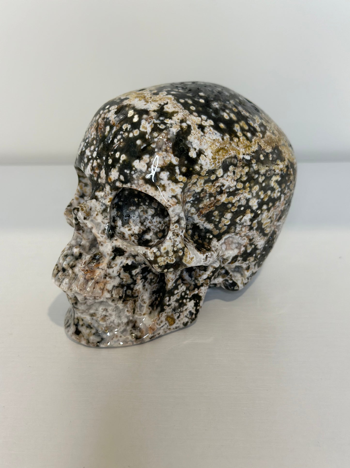 Exclusive Ocean Jasper Crystal Skull – 5" Carving