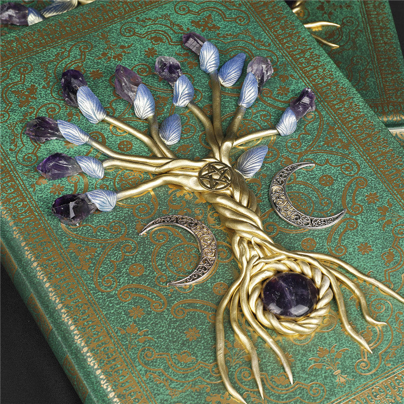 Optimize product title: Personalized Lucky Tree Crystal Gem Notebook with Creative Inlaid Design