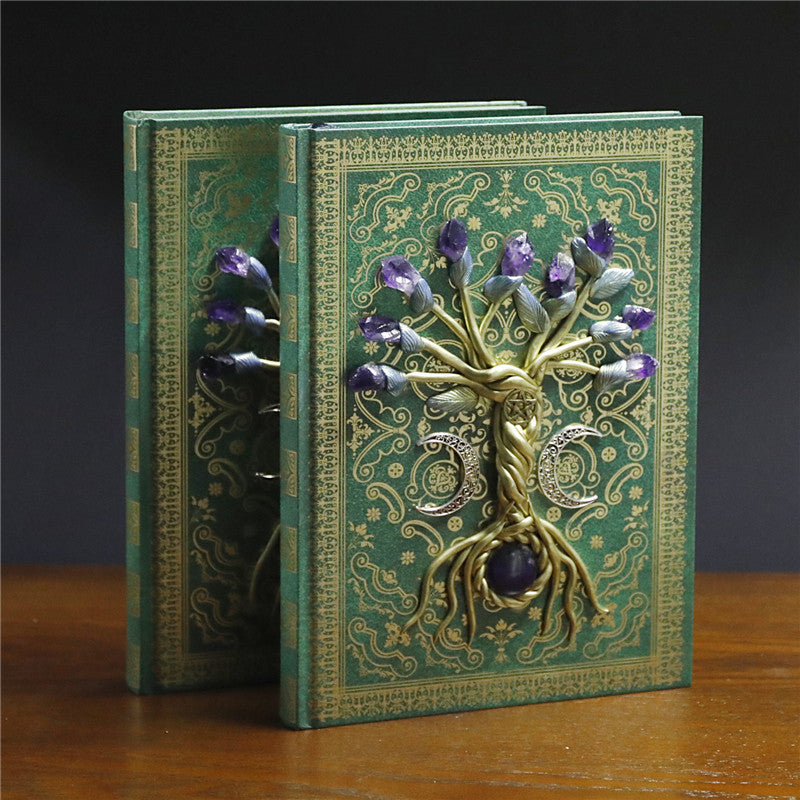 Optimize product title: Personalized Lucky Tree Crystal Gem Notebook with Creative Inlaid Design