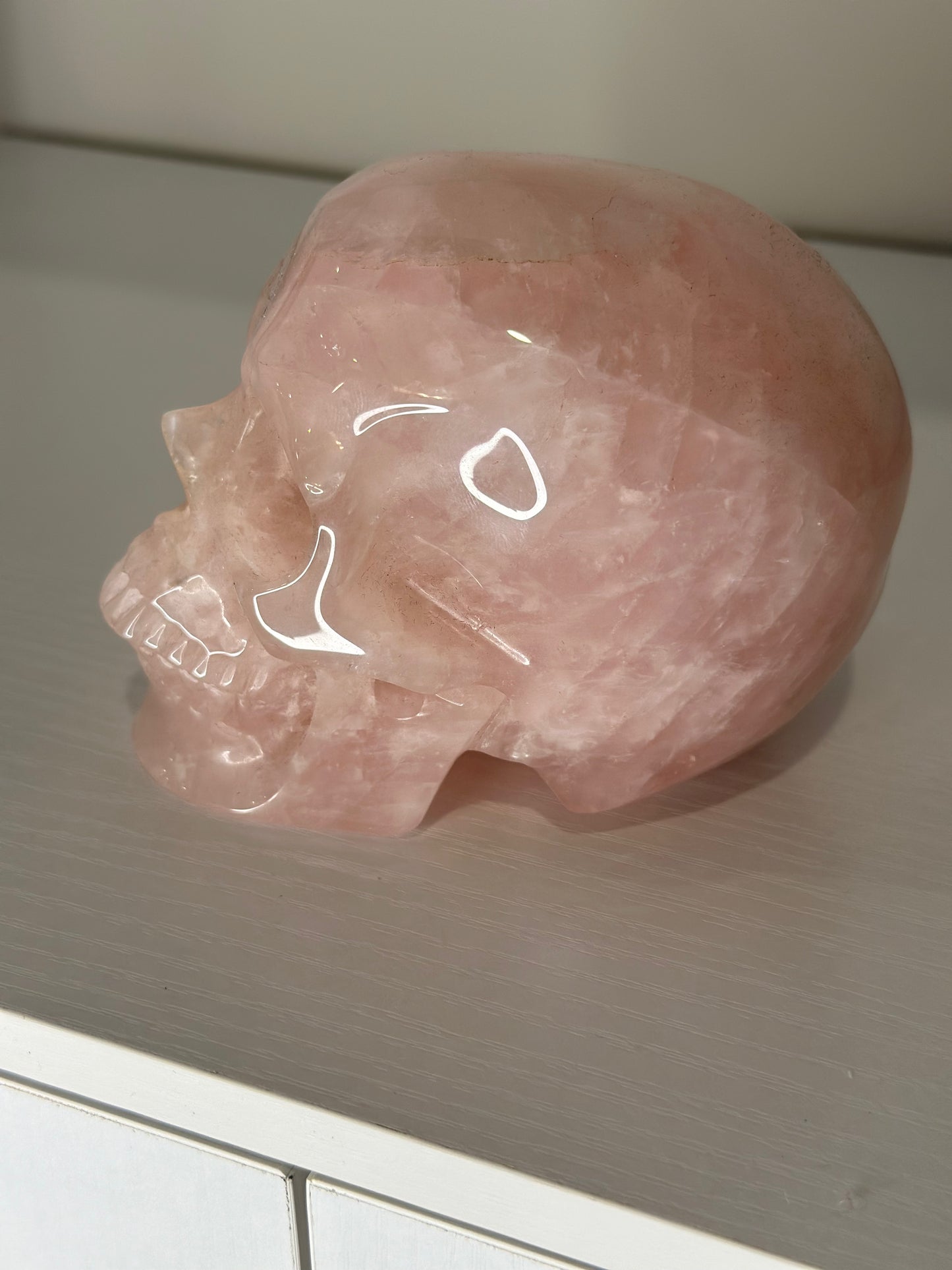 5 Inch Natural Rose Quartz Crystal Skull