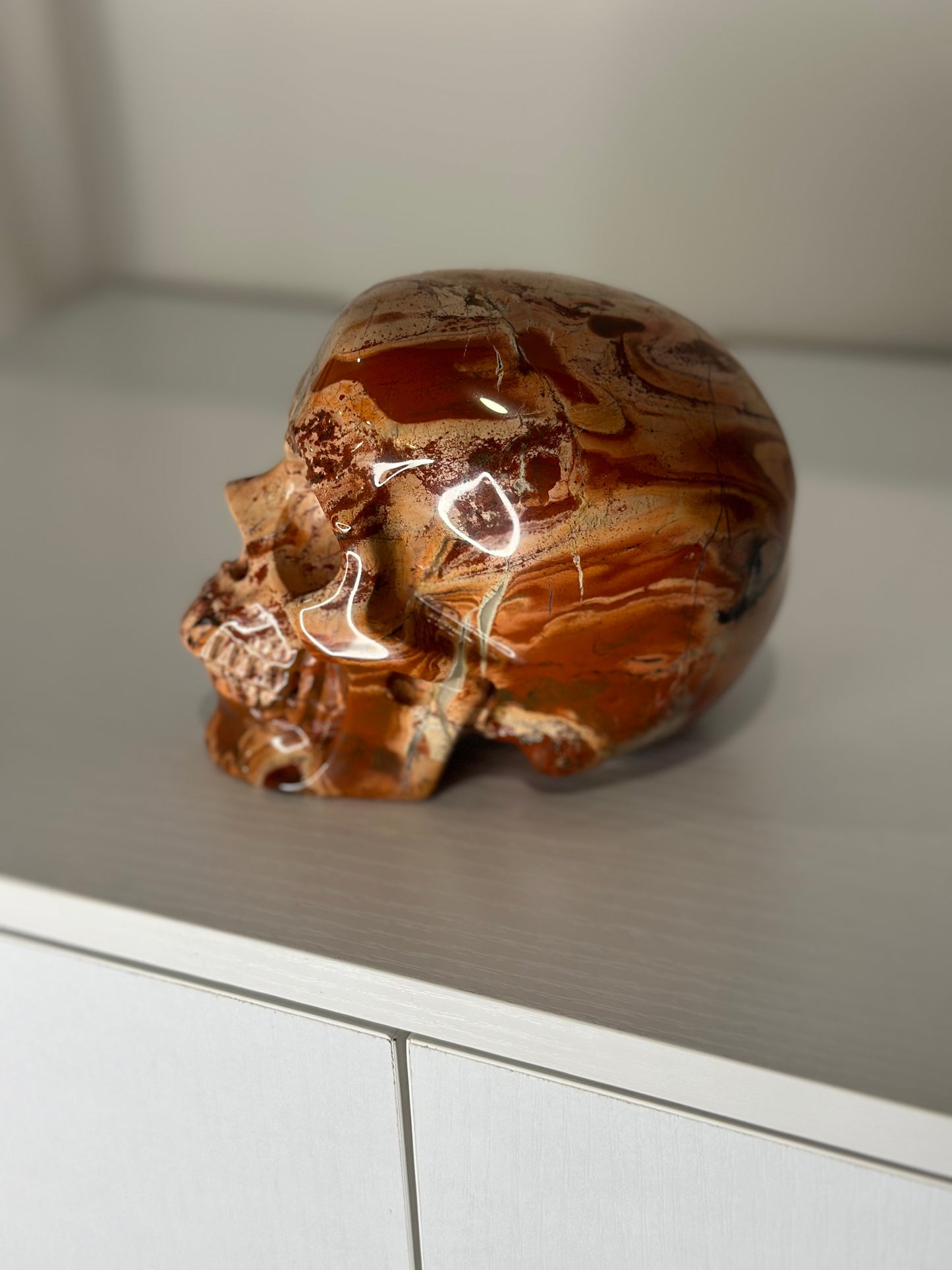5 Inch Red Jasper Crystal Skull
