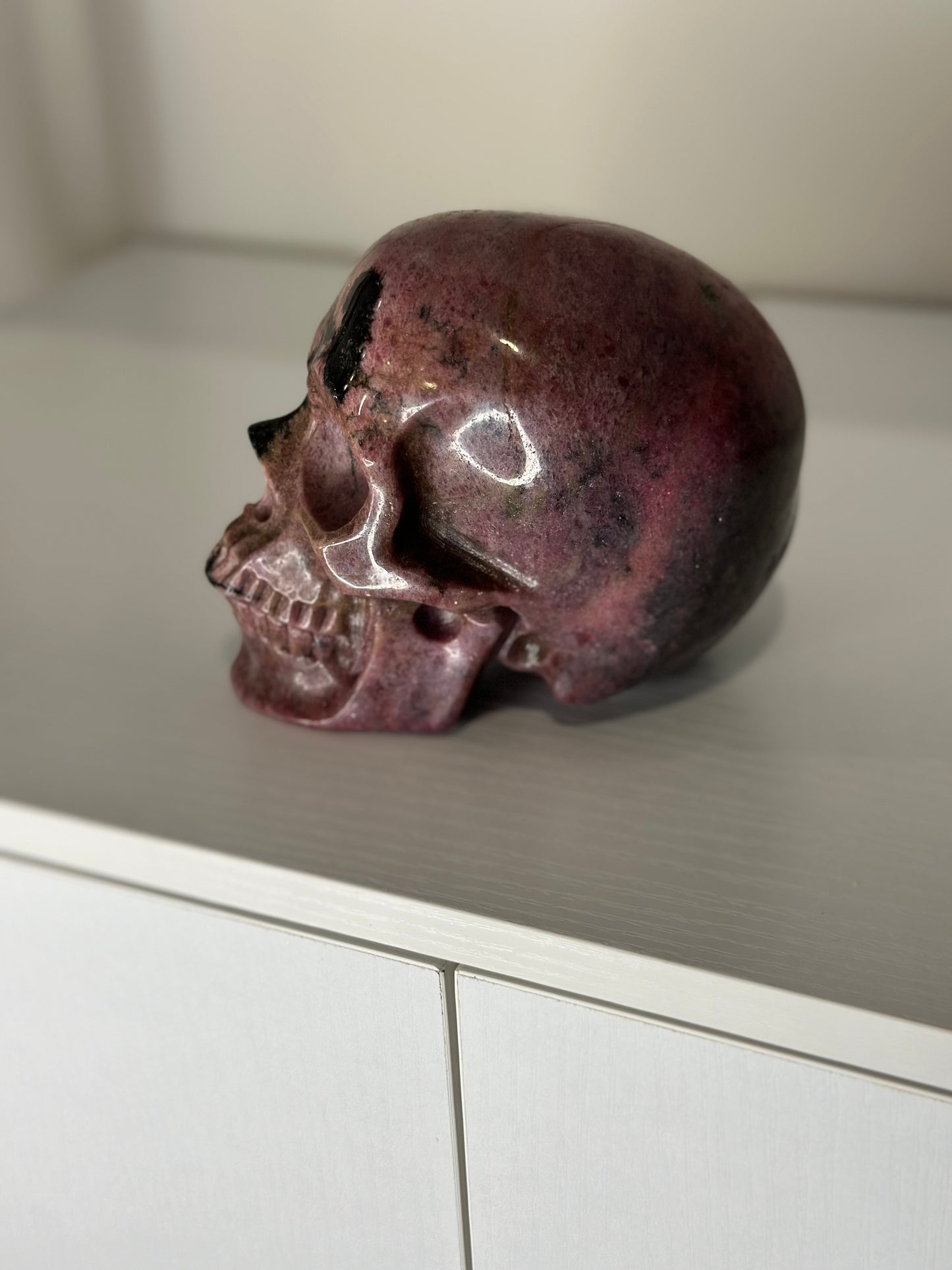 5 Inch Rhodonite Crystal Skull