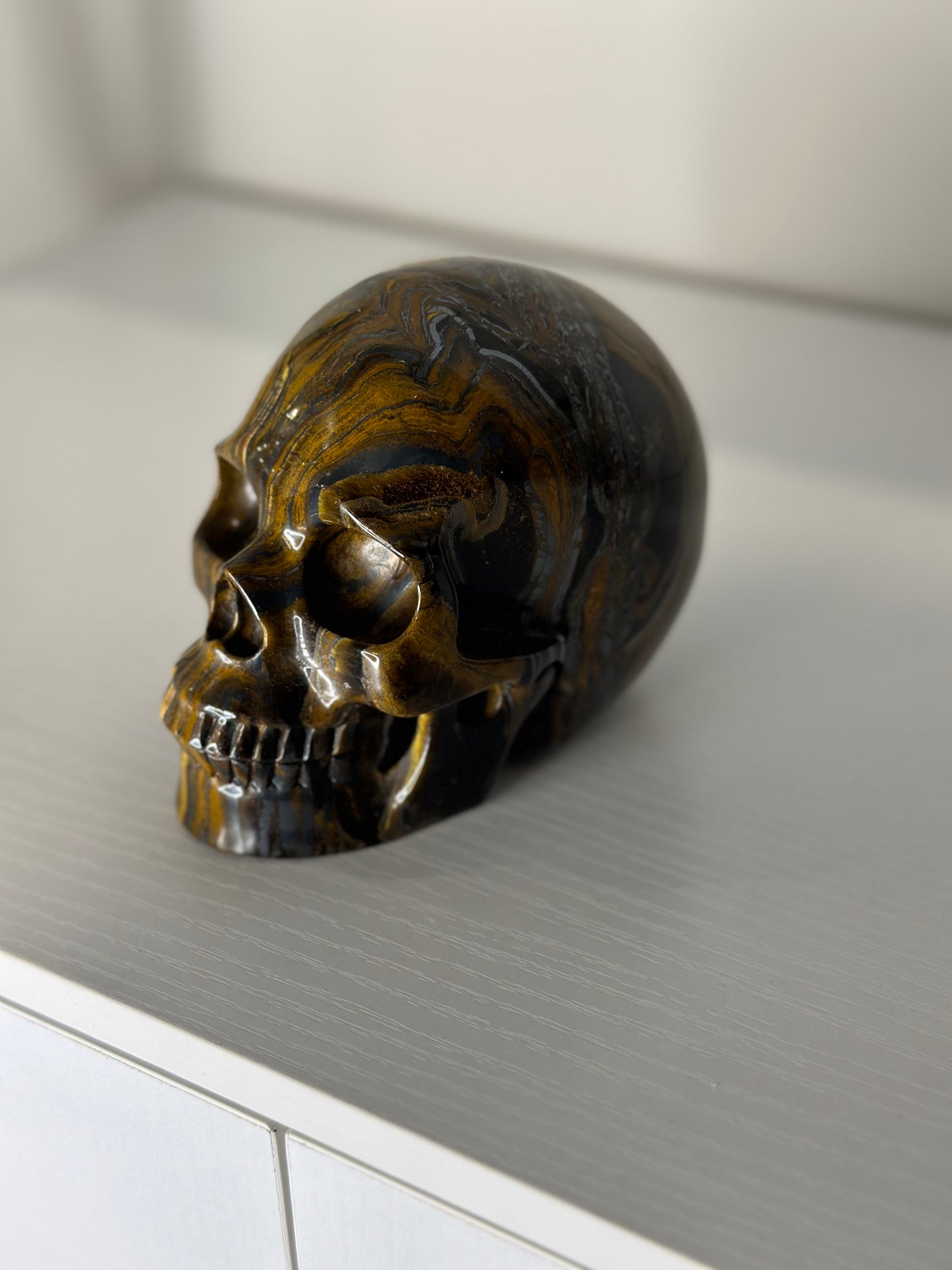 5 Inch Tiger's Eye Crystal Skull