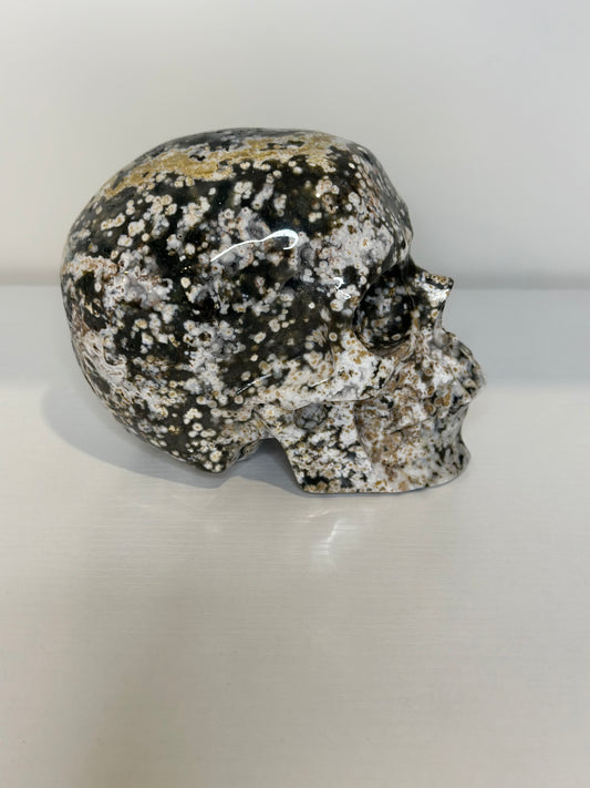 Exclusive Ocean Jasper Crystal Skull – 5" Carving